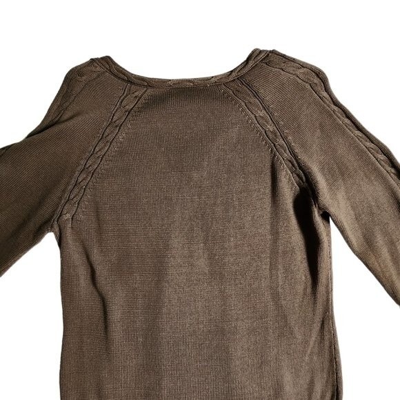 Jones New York Signature brown v neck sweater sz M - Picture 4 of 12